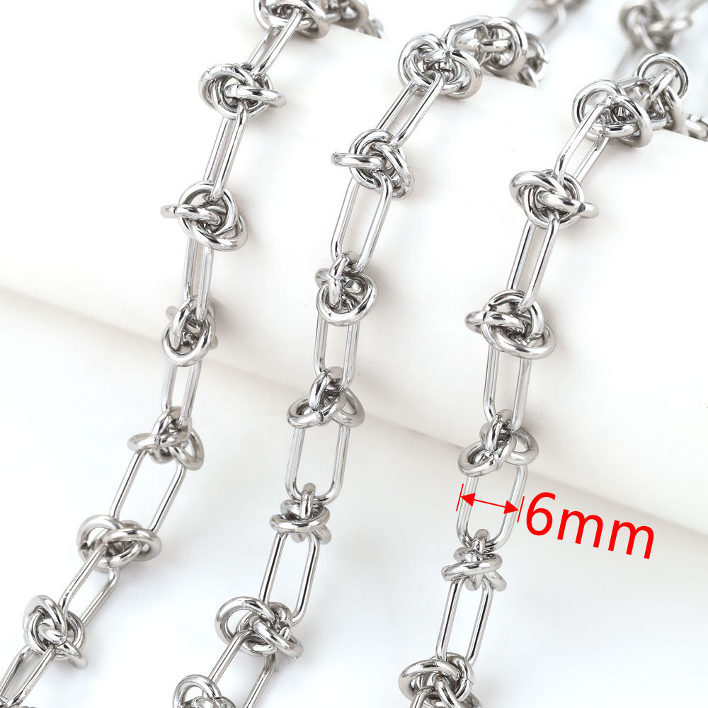 CH09 One Meter White Golden Color Stainless Steel Chain for Necklace DIY 1 meter per bag