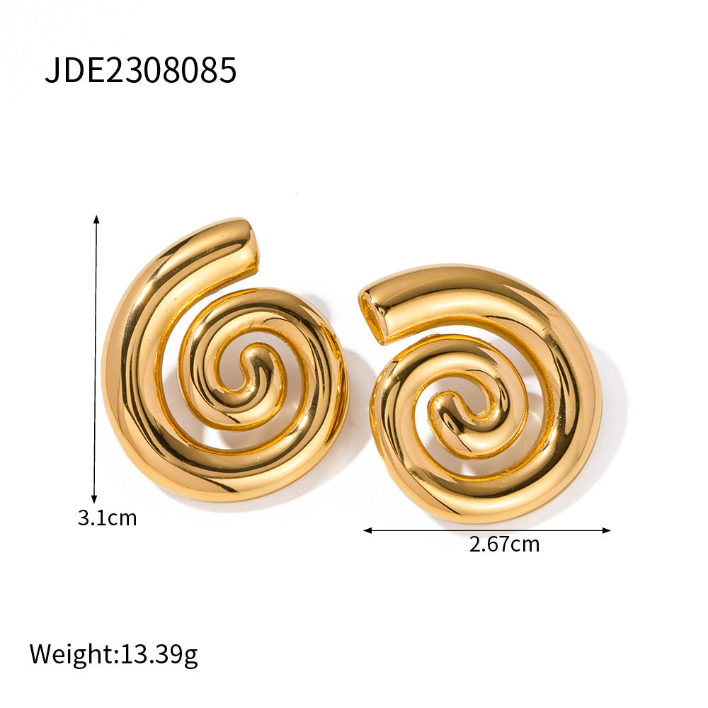 JDEW2311025 Sea snail Design Ring Earrings Necklace Jewelry Set Stainless Steel No Tarnish