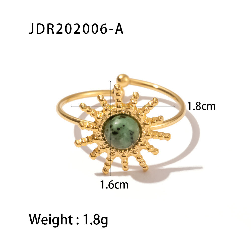 JDR20 Ring Vintage Style Stainless Steel Women's Ring Adjustable Size