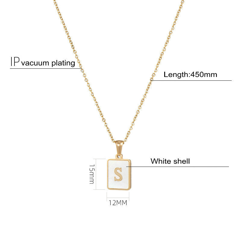 JDN201003 Letter Pendant Necklace Stainless Steel Waterproof Chain Necklace for Women