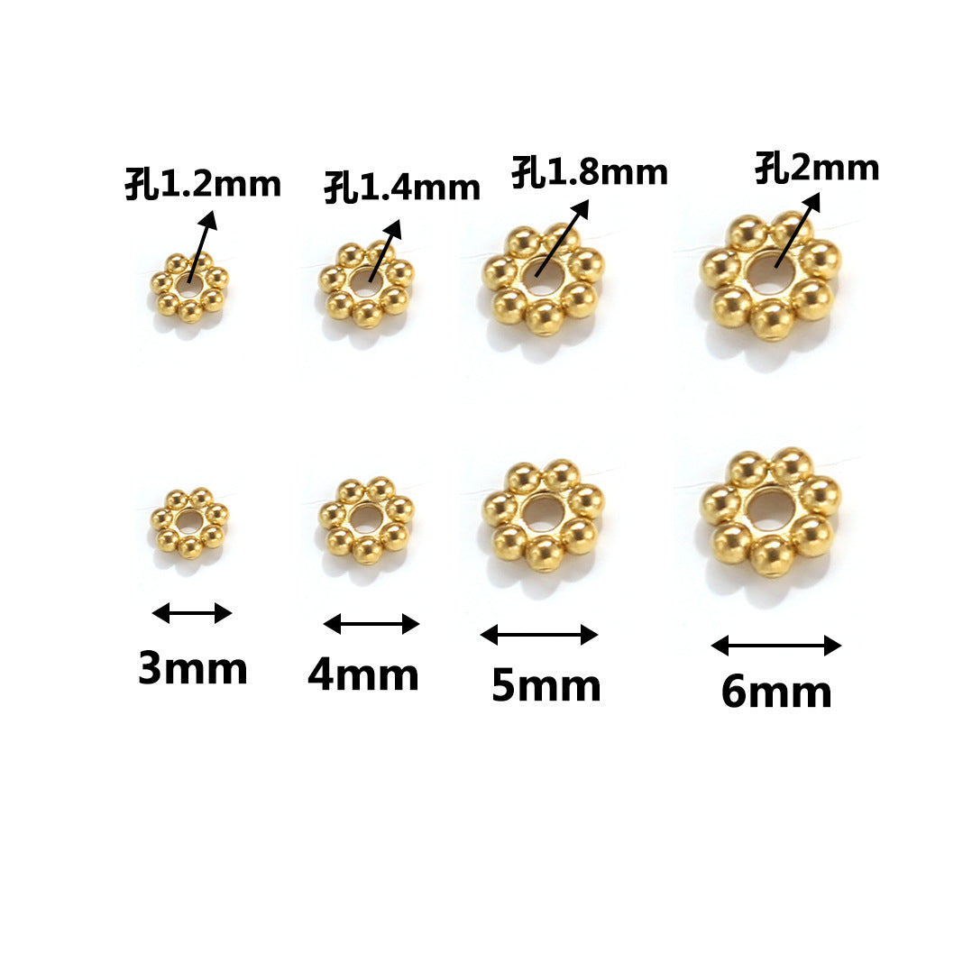 SPC56 Stainless Steel Snowflake Shaped Spacer Flower Cap for Beads DIY