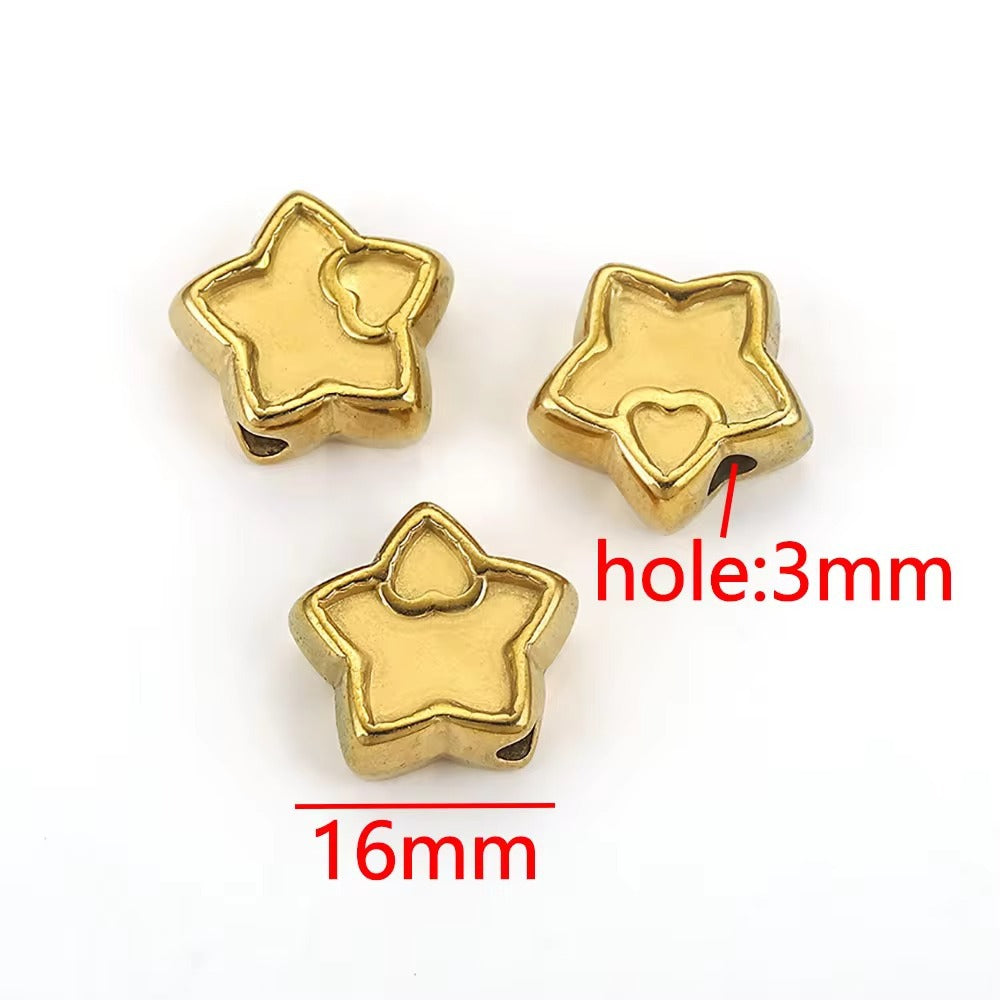 SPC68 Charms Beads Stainless Steel Star Bunny Heart Micky Charms Beads for DIY Bracelet