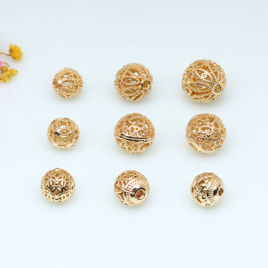 SPC02 Spacer Beads for Bracelet and Necklace Small DIY Beads no TurnishSpacer Beads Hollow-carved Beads DIY Jewelry Bracelets Necklace Accessories