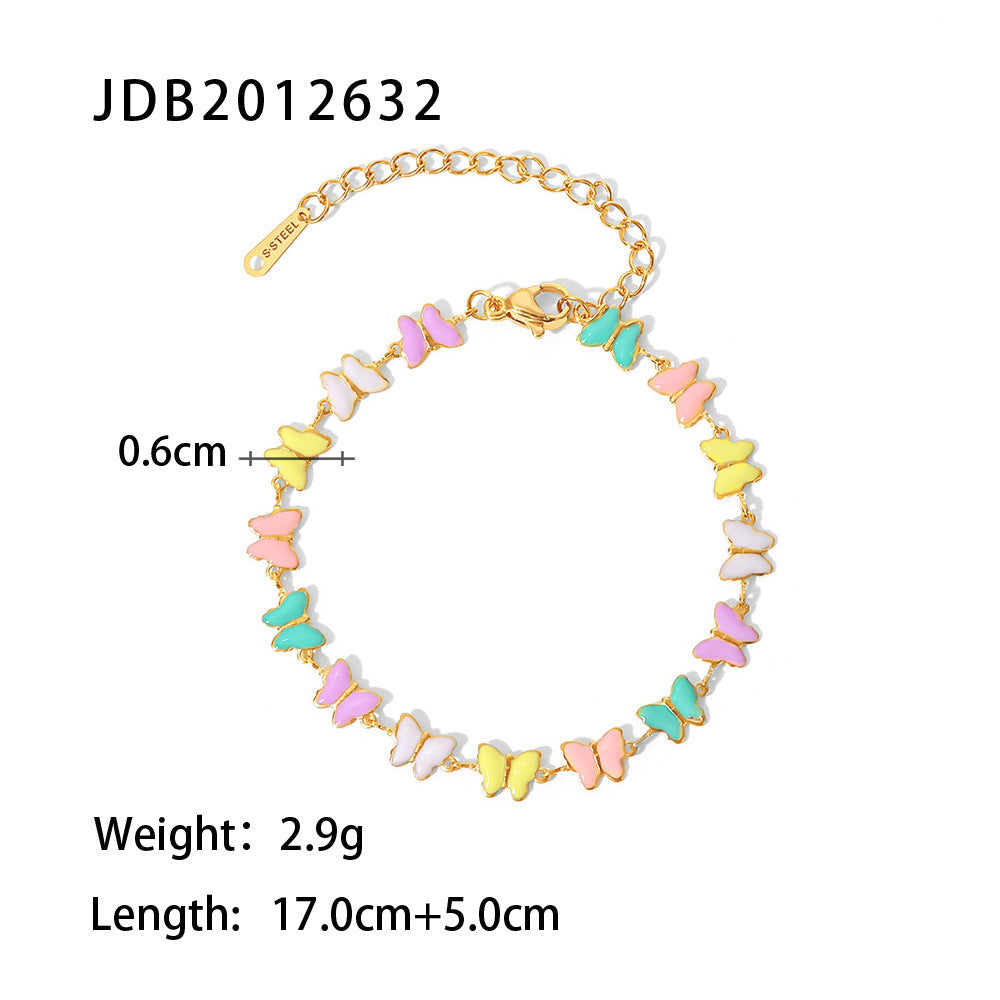 JDB2012635 Stainless Steel Daisy Flower Necklace Bracelet NO tarnish Necklace for Women