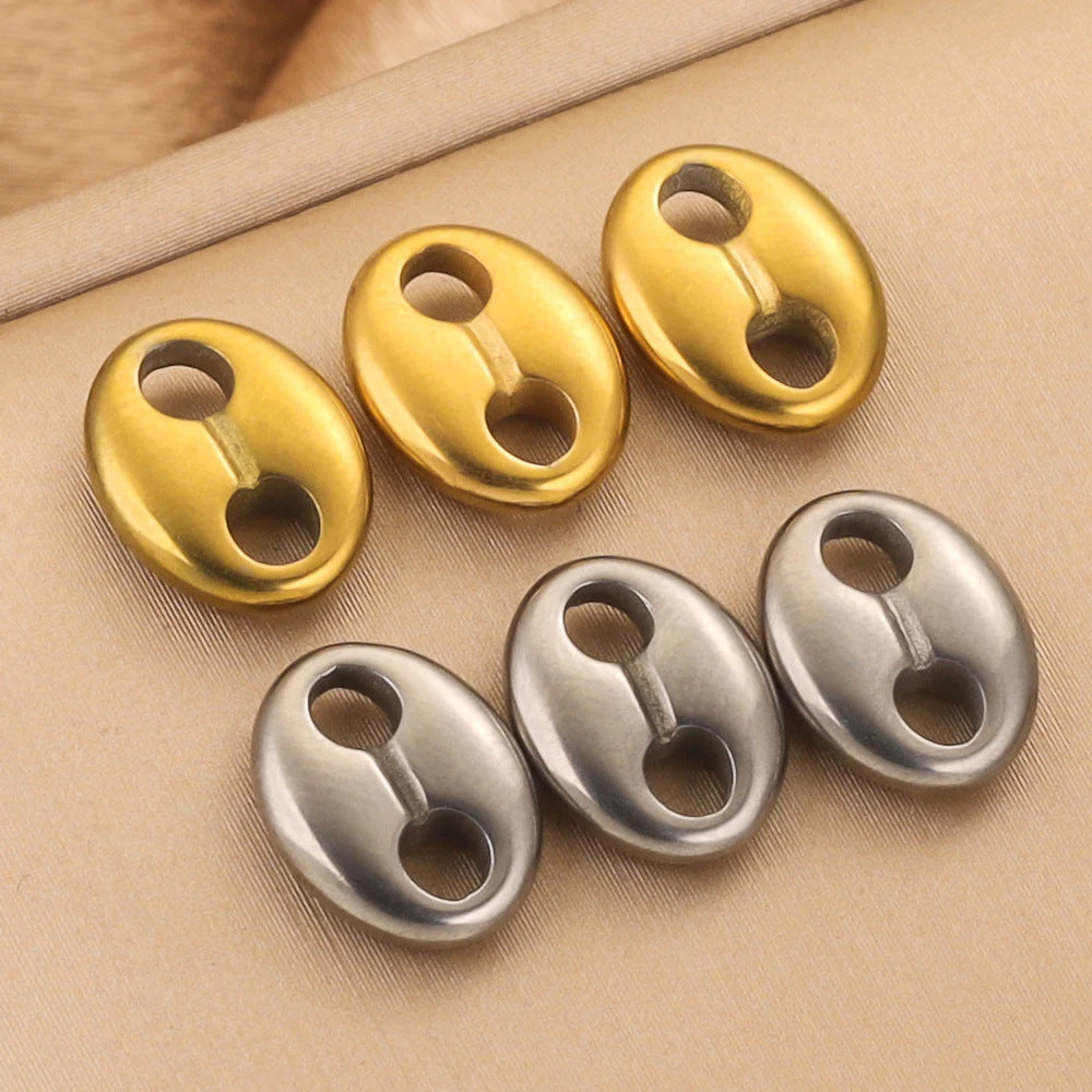 CB07 Double hole String Connecter Stopper Beads Stainless Steel Not easy Tarnish DIY Accessories