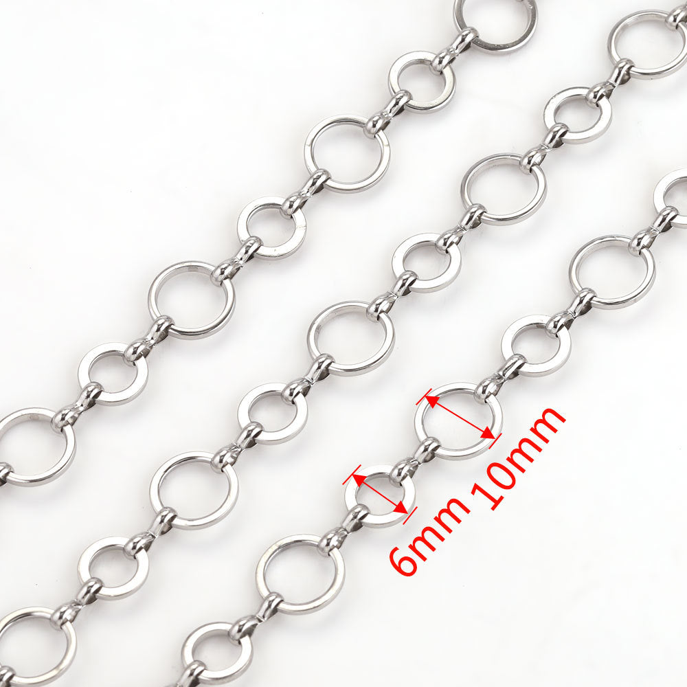 CH09 One Meter White Golden Color Stainless Steel Chain for Necklace DIY 1 meter per bag