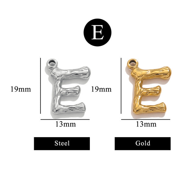 PD11 26 Letters Pendant Stainless Steel Pendant Waterproof No Tarnish Golden Color Pendant