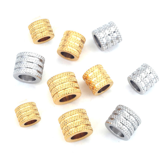 SPC46 Big Hole Spacer Beads Charms Beads Cylinder Shape Charms Beads for DIY Jewelry Making