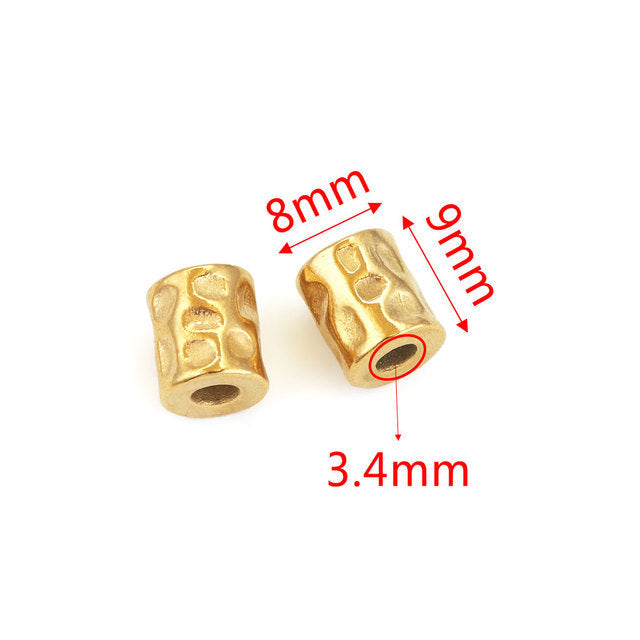 SPC75 Stainless Steel Spacer Beads Barrel Shape Charm Beads for DIY Jewelry