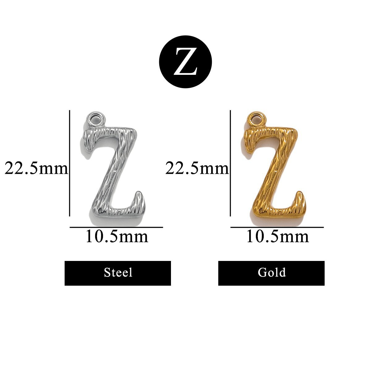 PD11 26 Letters Pendant Stainless Steel Pendant Waterproof No Tarnish Golden Color Pendant