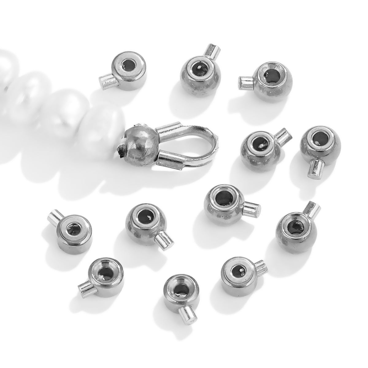 CB05 Crimp Beads Stopper Beads Stainless Steel Beads for DIY Jewelry Bracelet and Necklaced Accesories