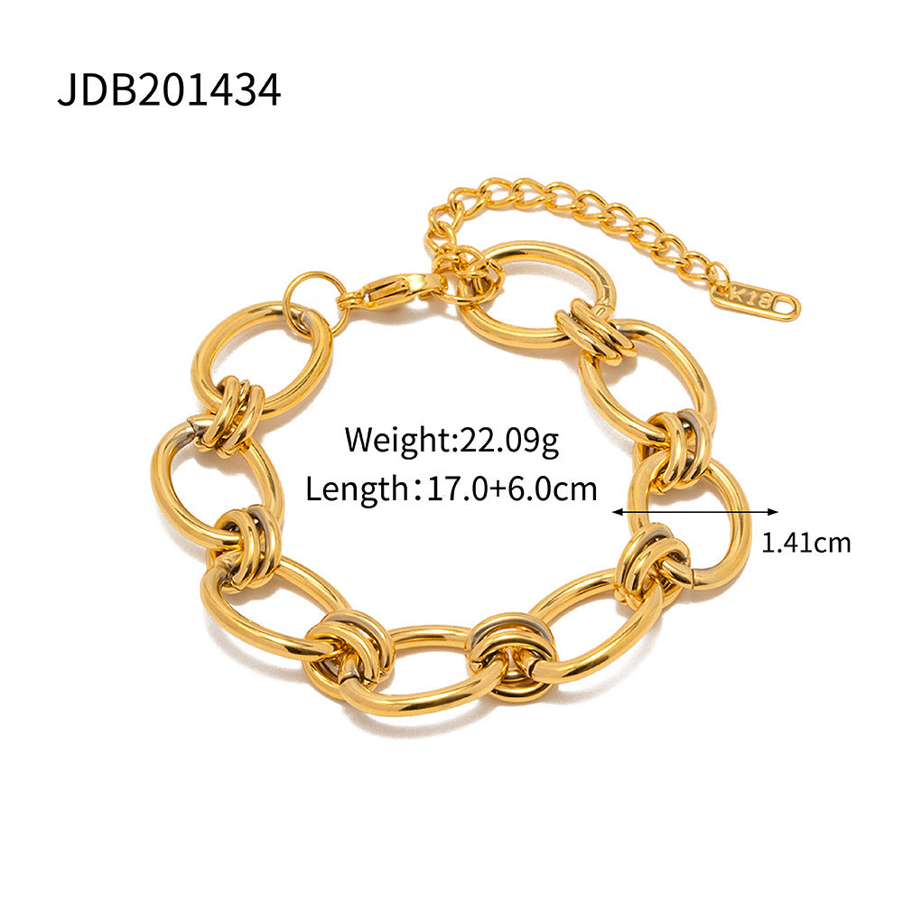 JDB201051 Vintage Style Stainless Steel Cuban Link Bracelet for Women