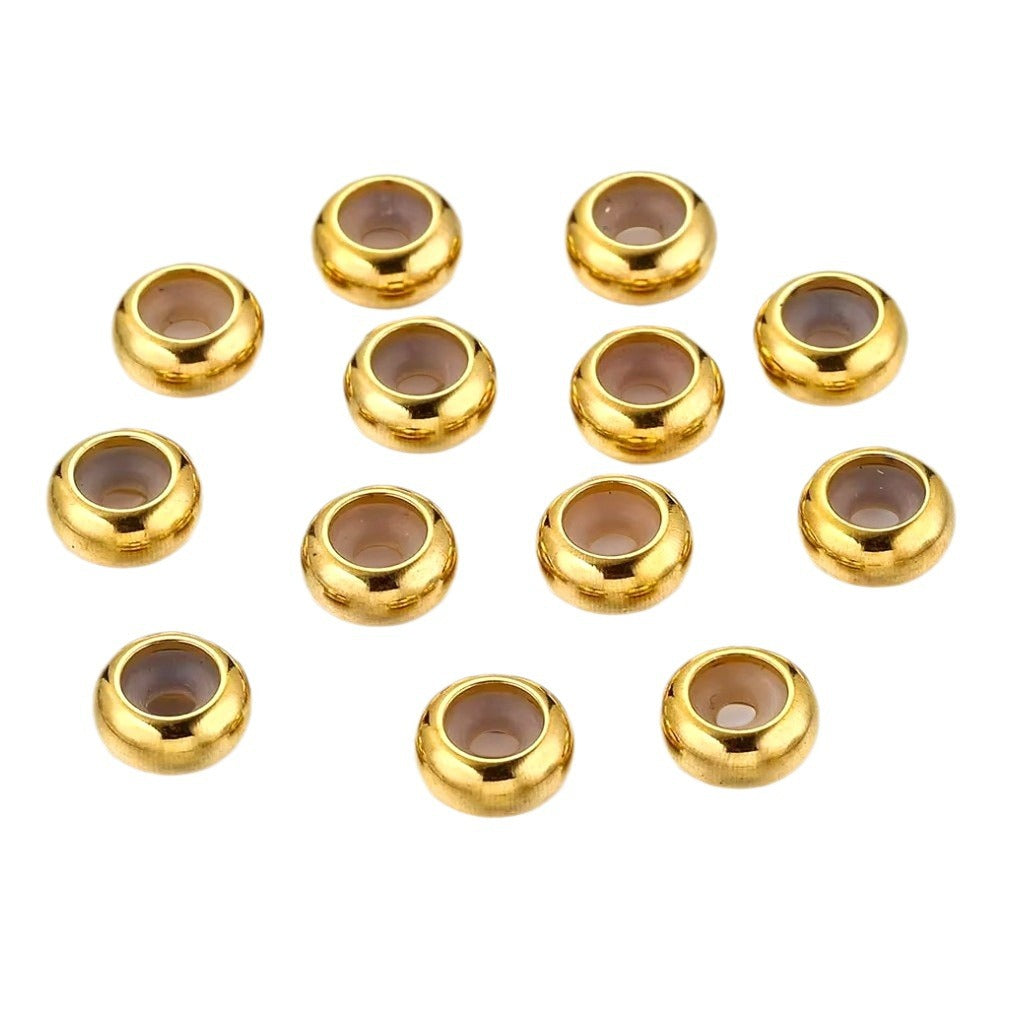 CB06 Stainless Steel Silicone Stopper Beads Chain Stopper Beads for DIY Bracelet Jewelry Making