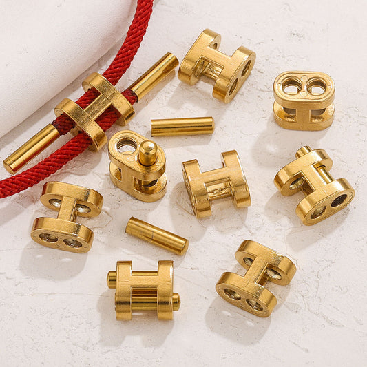 CL08 Silicone Connecter set for String Bracelet Stainless Steel 18K Golden Color Accessories