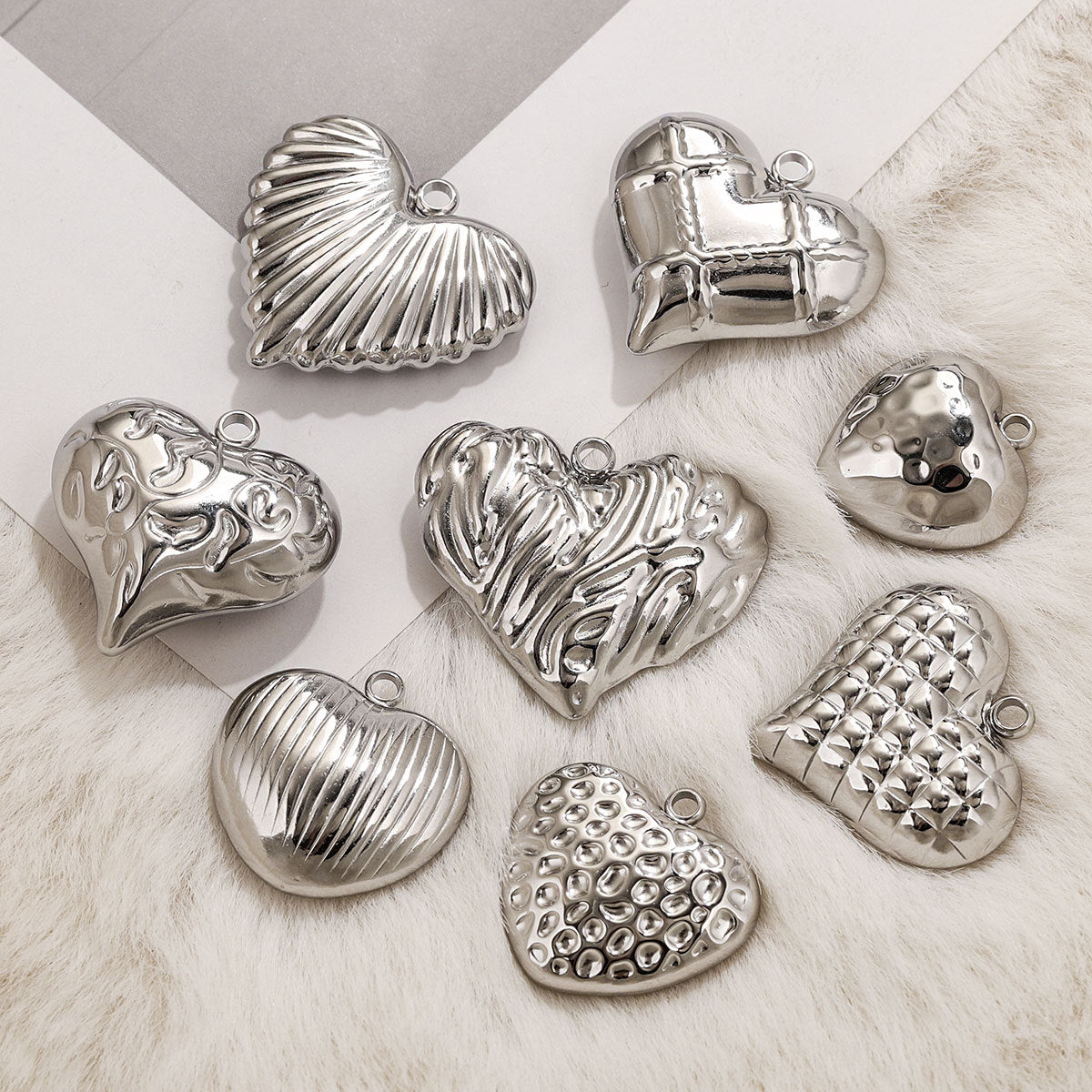 PD10 Stainless Steel Heart Shape Pendant for Necklace DIY