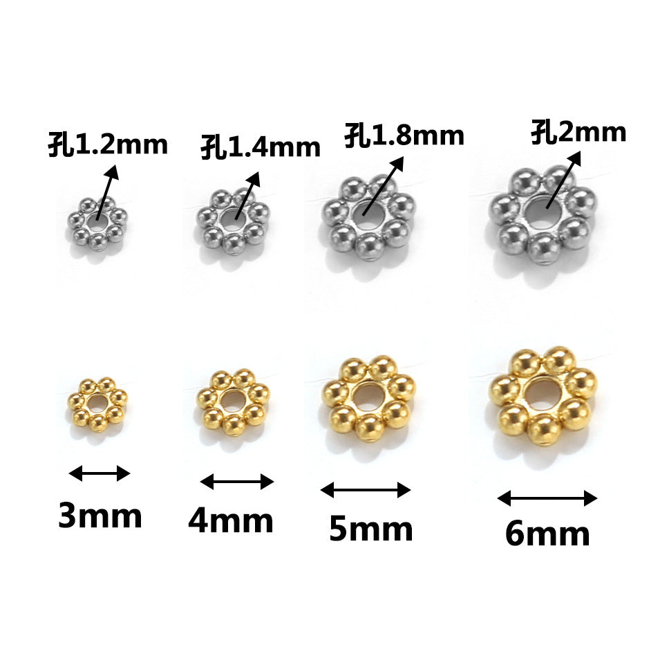 SPC56 Stainless Steel Snowflake Shaped Spacer Flower Cap for Beads DIY