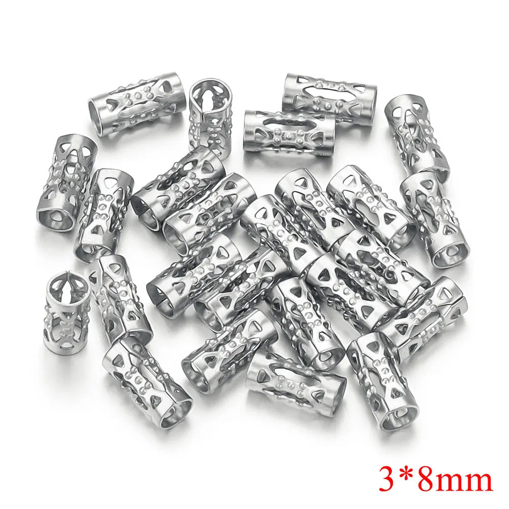 SPC57 Long Tube Shape Stainless Steel 3mm Spacer Hole for Beads Jewelry DIY