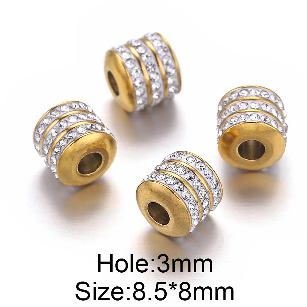 SPC28 Spacer Beads Zircon Diamond Charms Beads for Bracelet and Necklace  Jewelry Accessories