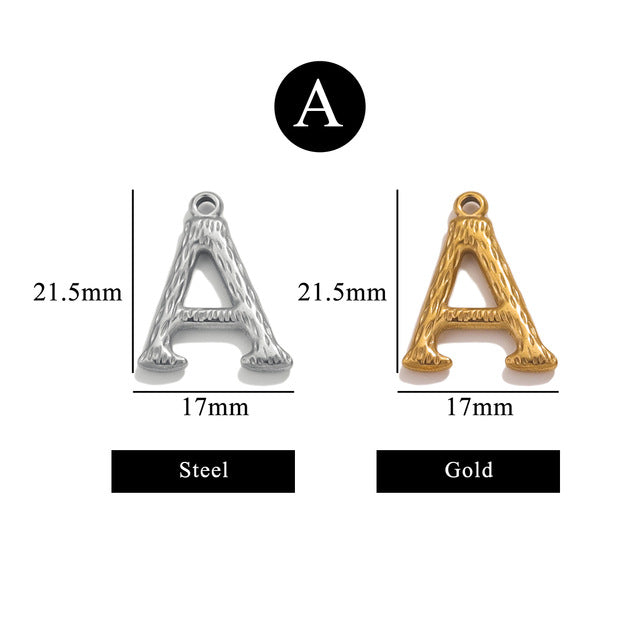 PD11 26 Letters Pendant Stainless Steel Pendant Waterproof No Tarnish Golden Color Pendant