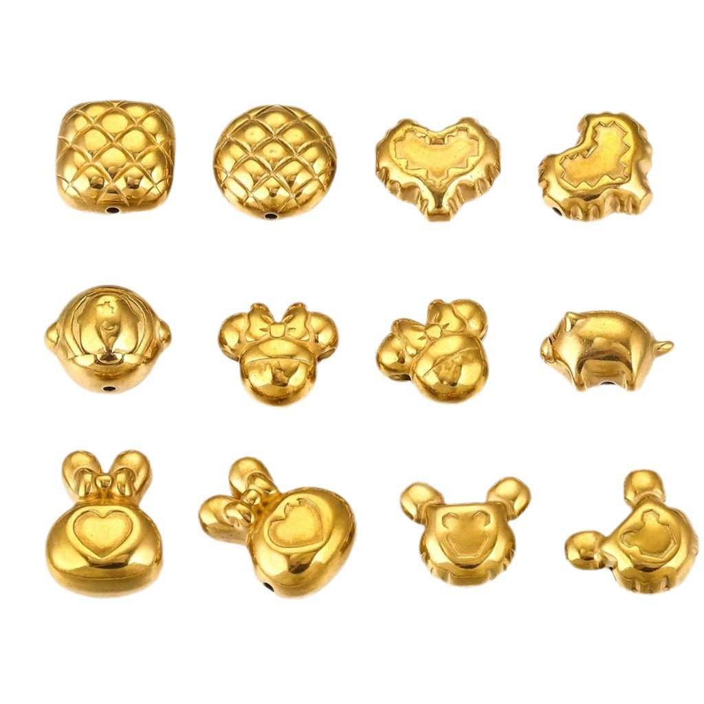 SPC68 Charms Beads Stainless Steel Star Bunny Heart Micky Charms Beads for DIY Bracelet