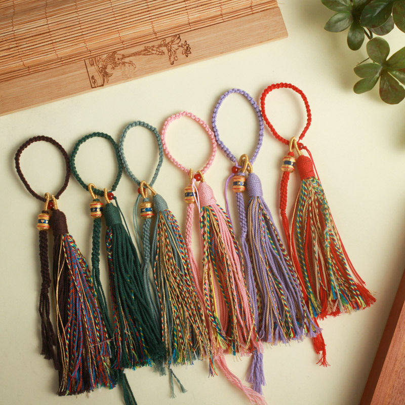 ST14 20cm Tassels 6 Colors Dangling Tassels Beading Car Hanger Key Hanger Necklace Tassels