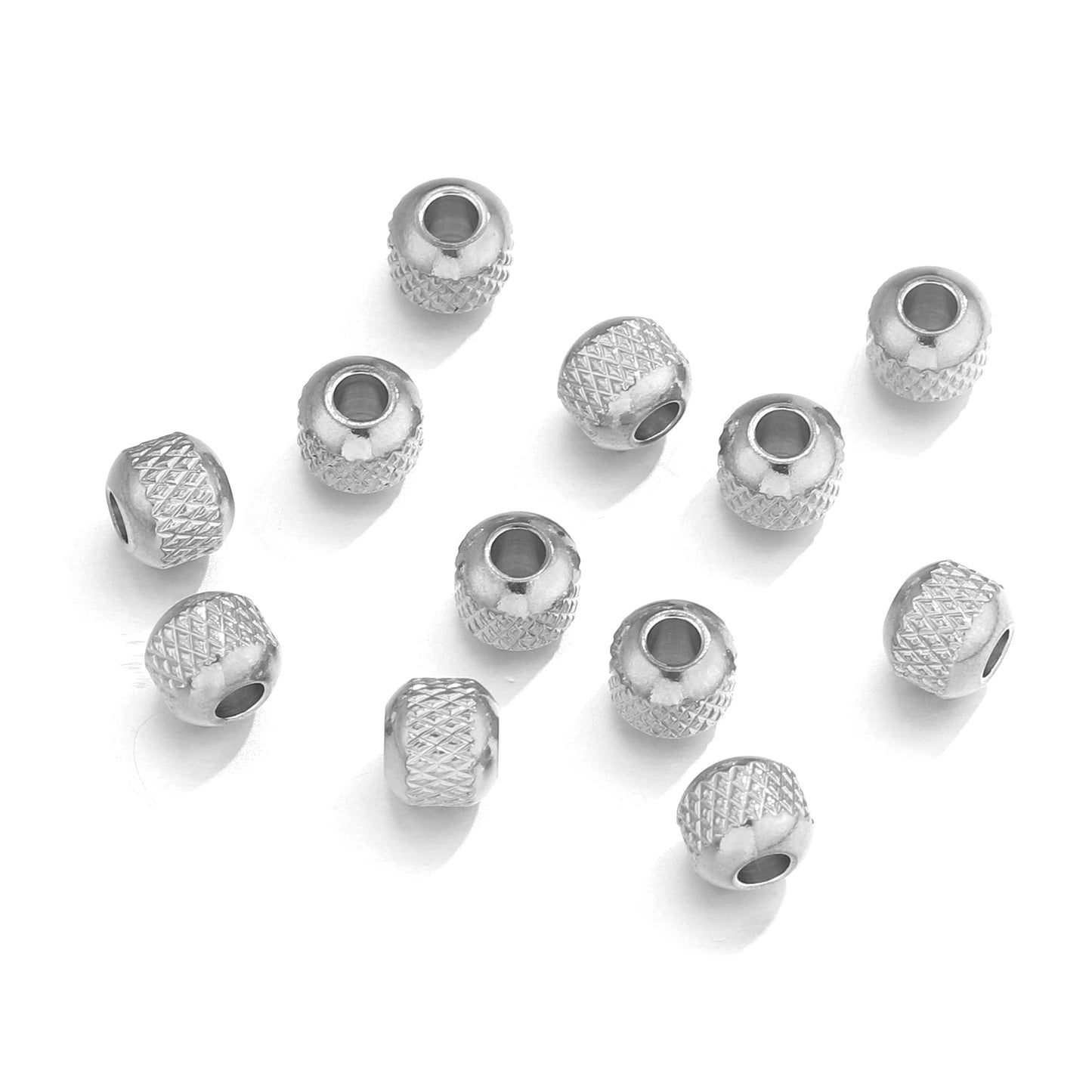 SPC74 Stainless Steel Barrel Shape Spacer Beads Charms Beads for DIY Bracelet Jewelry Accessories