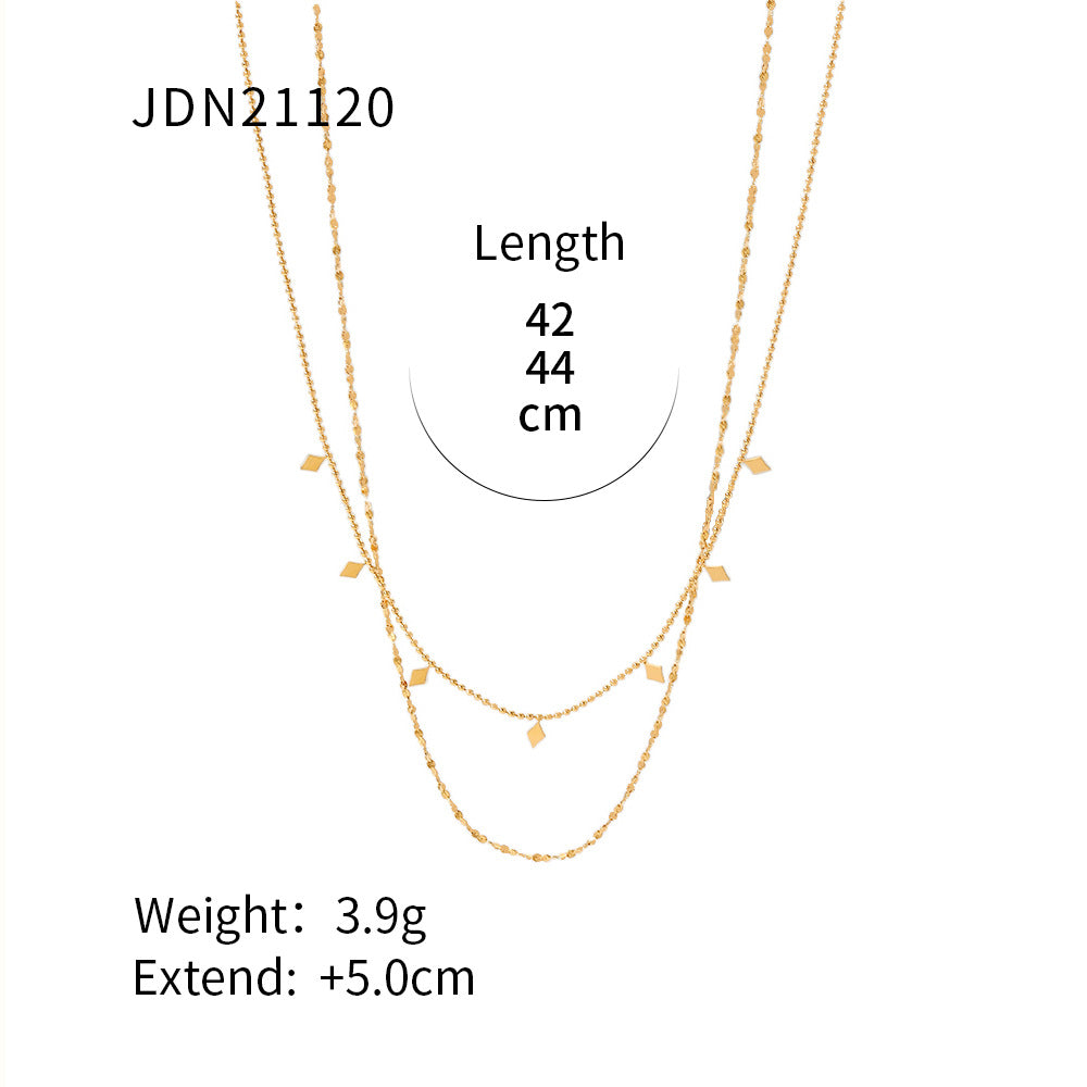 JDN20 Chain Necklace Snake Chain Paper Clip Chain Necklace for Women