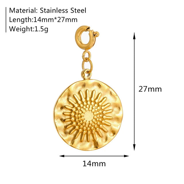 PD06 Stainless Steel Pendants Sunflower Star Turtle Ladybug Starfish FIsh Tail Pendants