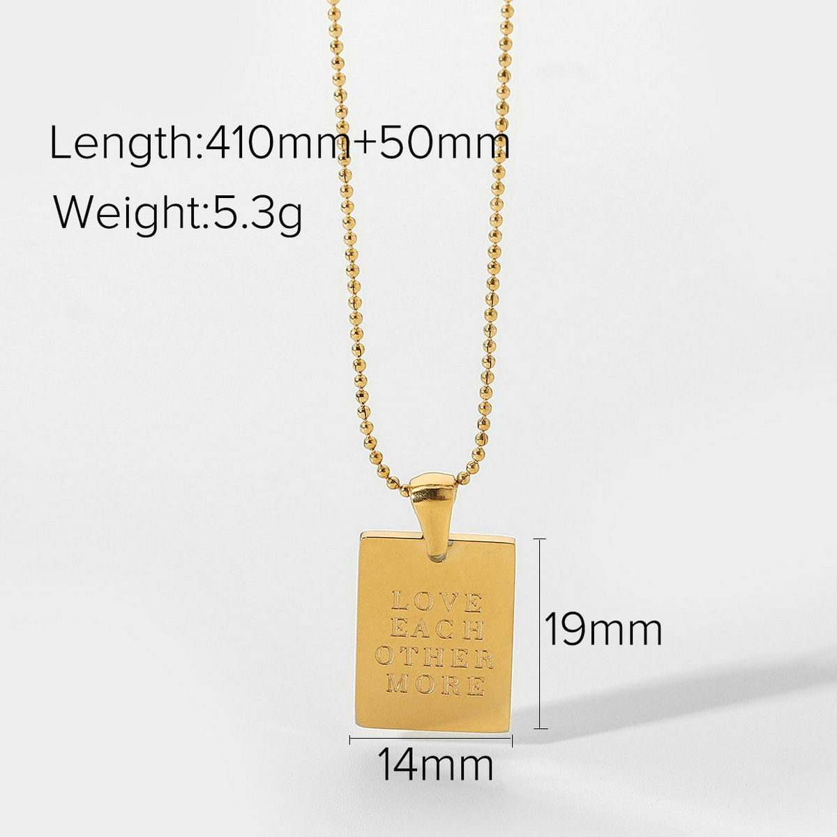 JDN20322-1 18K Golden Color Square Pendent Simple Choker Necklace for Women