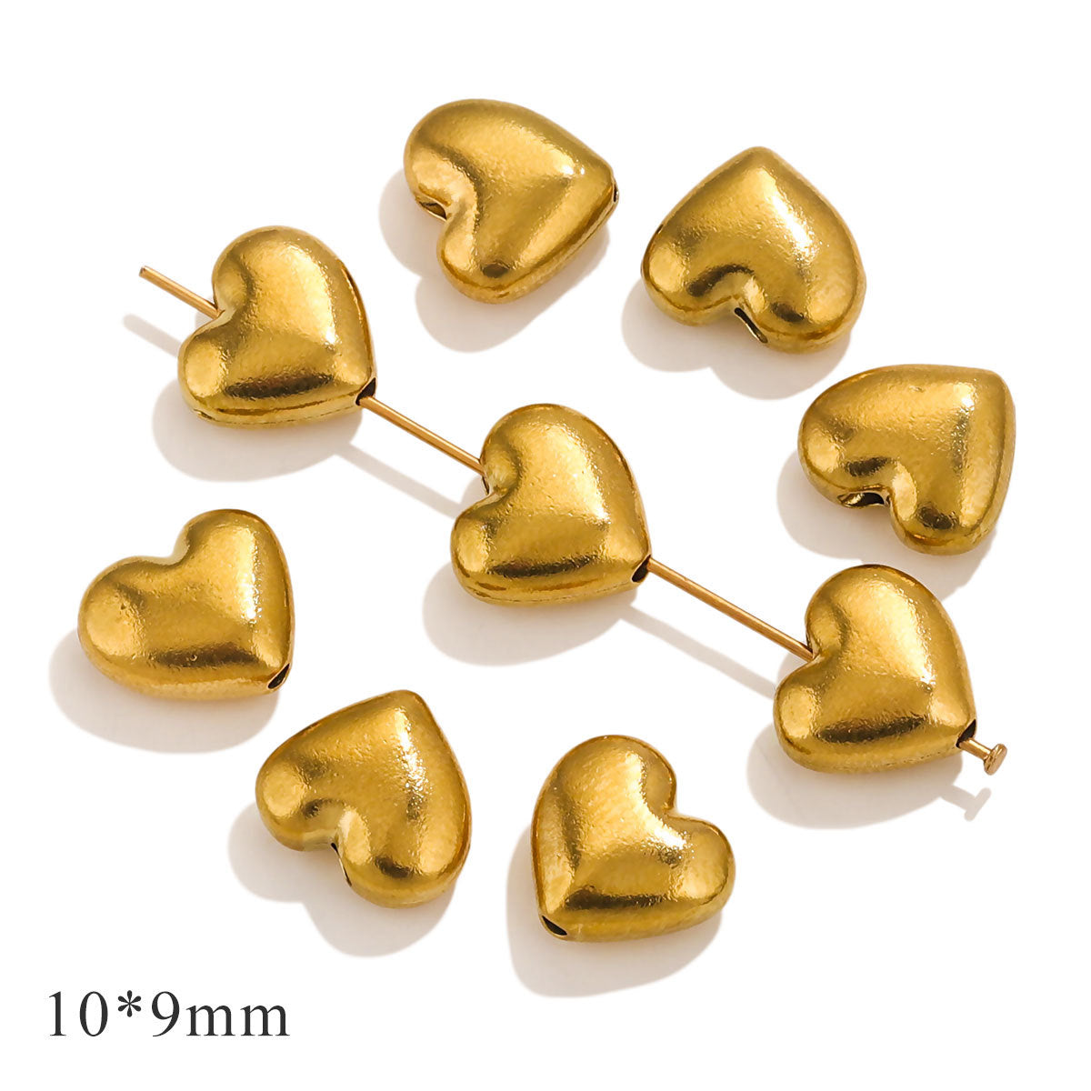 SPC30 Heart Shape Charms Beads Stainless Steel DIY Spacer Beads for Bracelet Necklace DIY Accessories