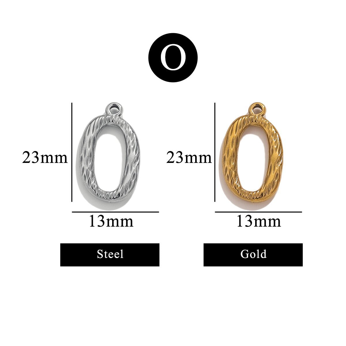 PD11 26 Letters Pendant Stainless Steel Pendant Waterproof No Tarnish Golden Color Pendant