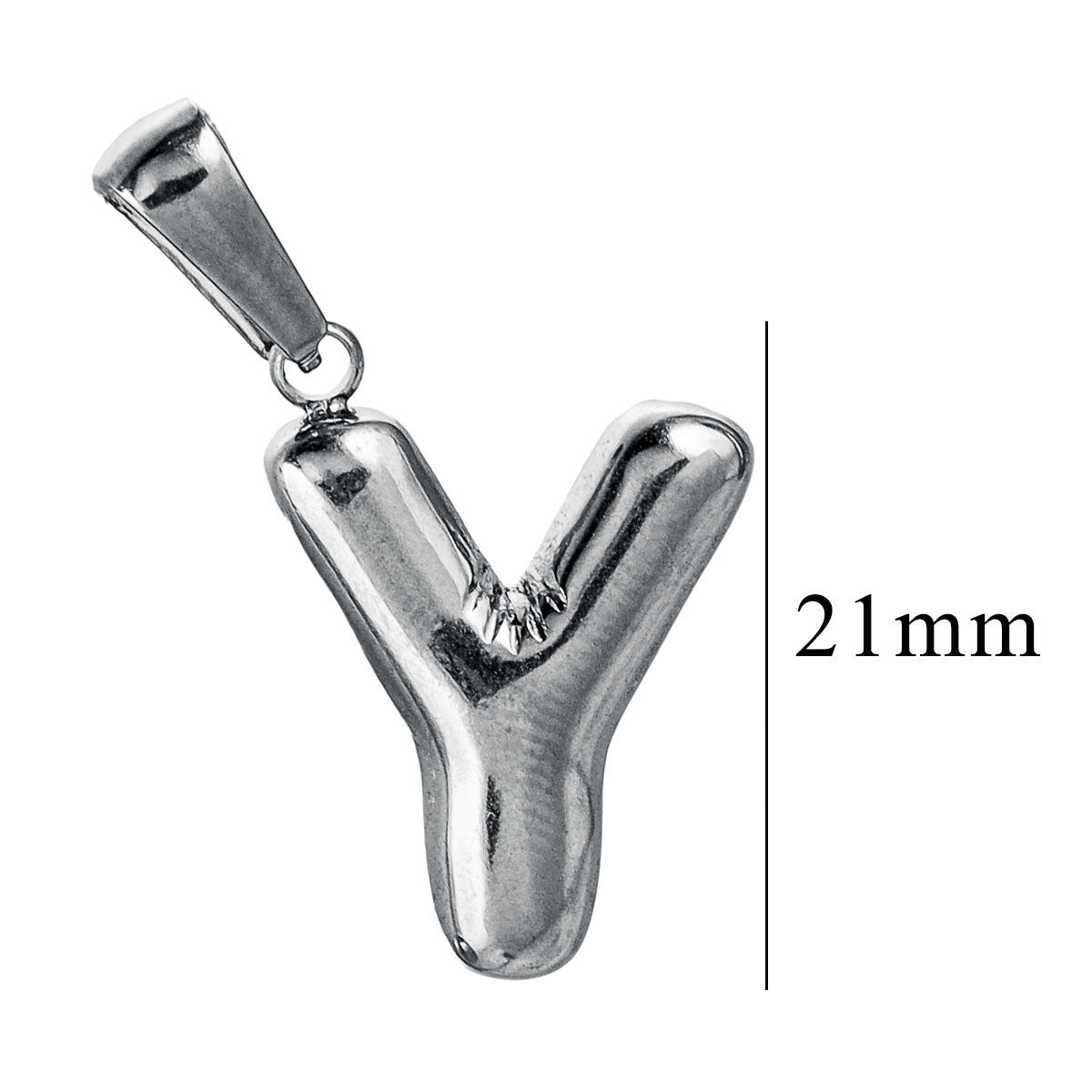 PD12 Puff Letter Pendant with Hook Stainless Steel No Tarnish Waterproof Golden Color Pendant