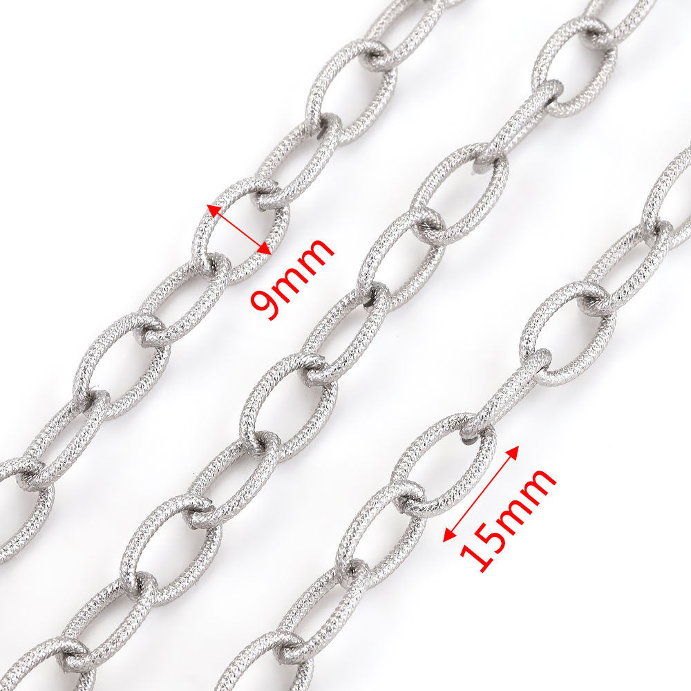 CH09 One Meter White Golden Color Stainless Steel Chain for Necklace DIY 1 meter per bag