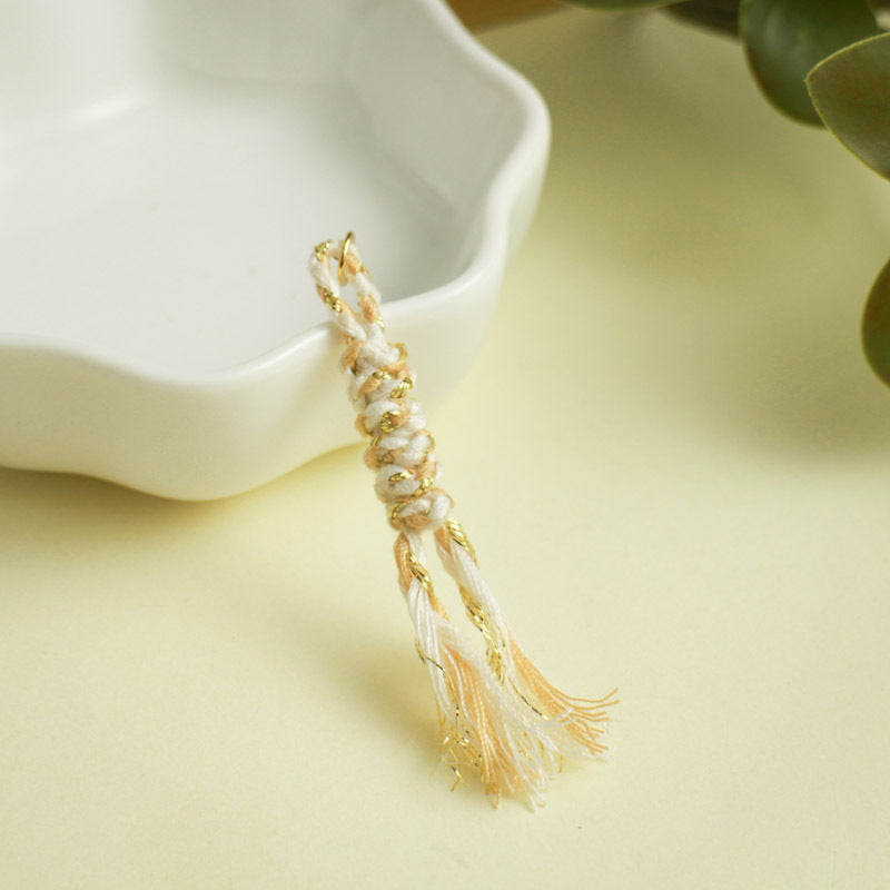 ST15 6cm Tassels Mini Size Small Tassels Open Ring 5mm Cotton String Tassels DIY accessories for Bracelet Jewelry