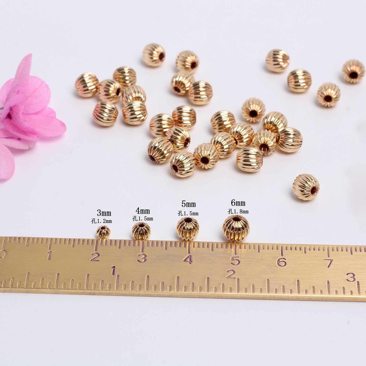 SPC07 Spacer Beads Pumpkin Shape Twisted Beads for DIY Bracelets Necklace Jewelry Accessories