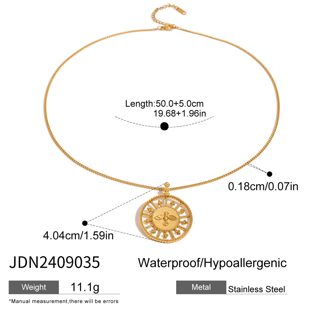 JDN2409035 Pendant Necklace Stainless Steel Chain Necklace for Women