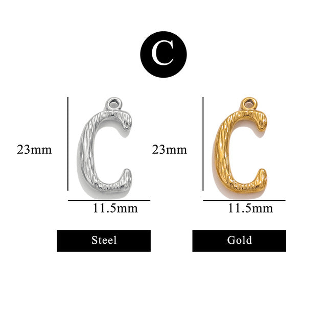 PD11 26 Letters Pendant Stainless Steel Pendant Waterproof No Tarnish Golden Color Pendant