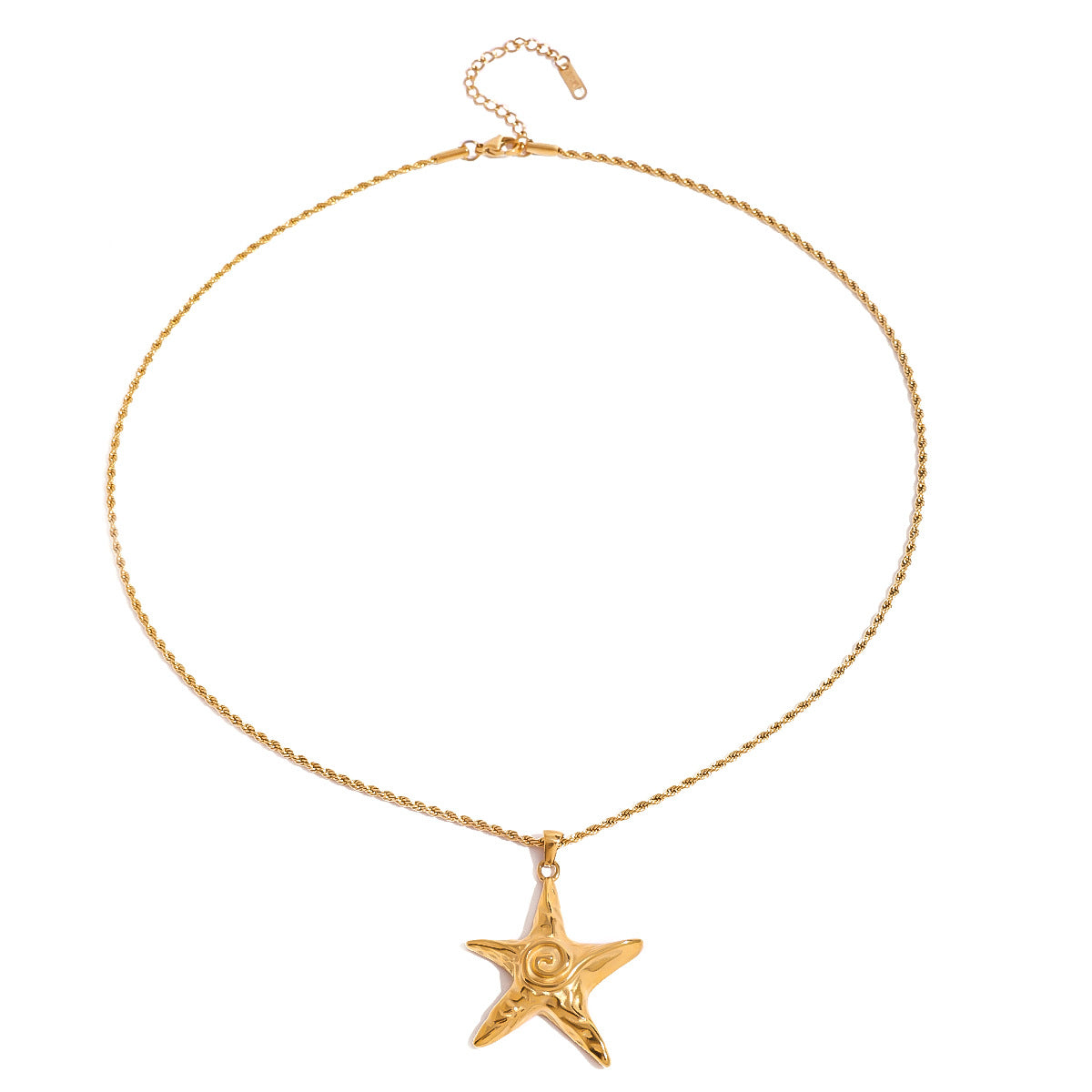 JDN2408027 Stainless Steel Star Fish Pendant Necklace Waterproof Chain Necklace for Women