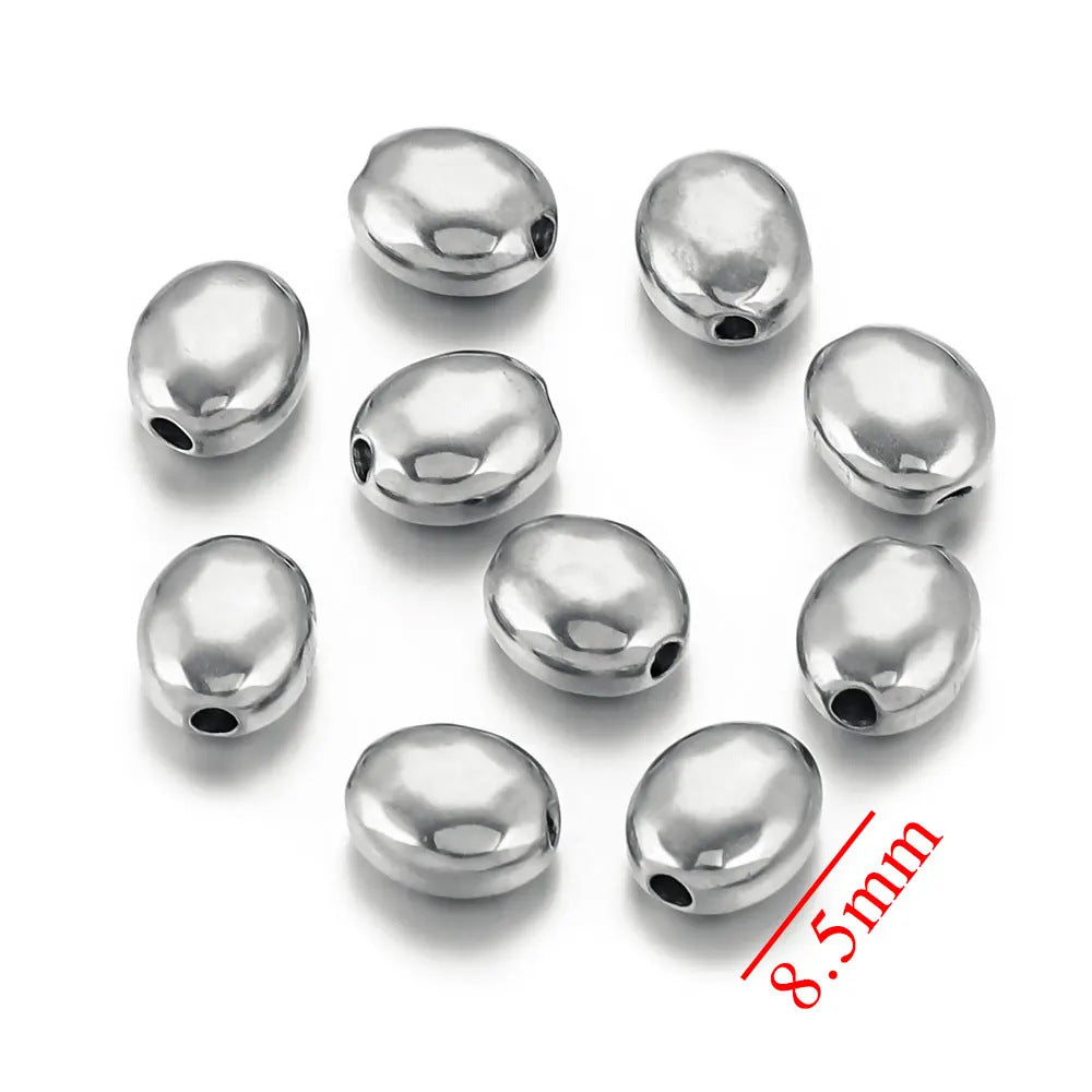 SPC67 Stainless Steel Oval Tear Drop Shape Spacer Charm Beads for DIY Jewelry