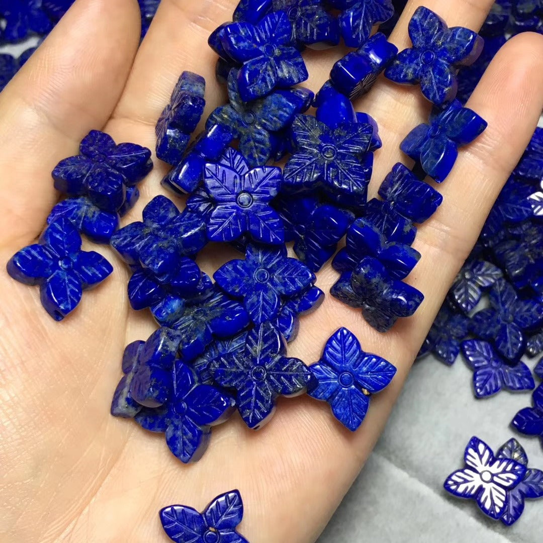 PD09 Natural Lapis Lazuli Clover Pendants Charms