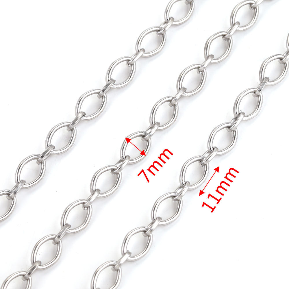 CH09 One Meter White Golden Color Stainless Steel Chain for Necklace DIY 1 meter per bag