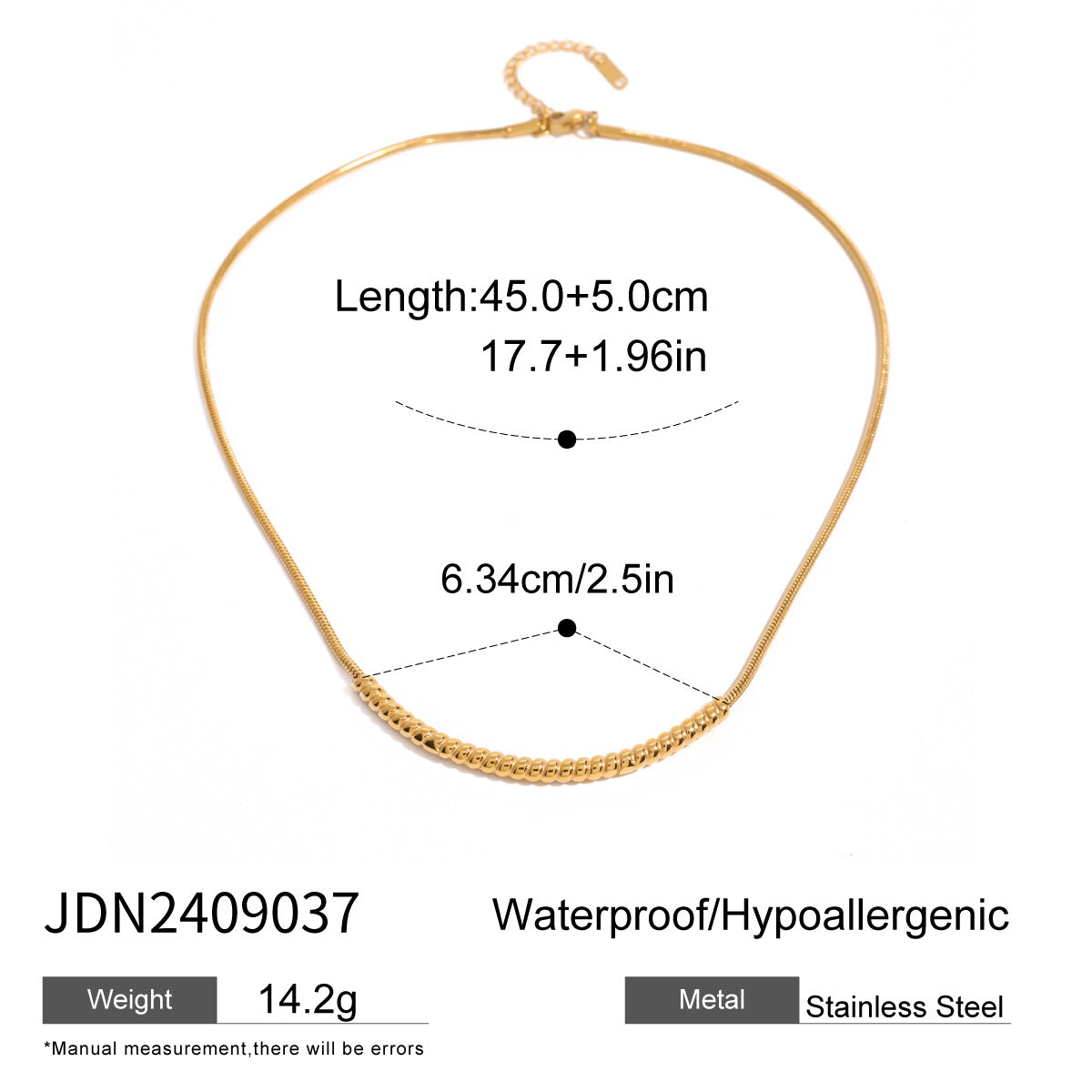 JDN2409037 Stainless Steel Snake Bone Chain Necklace for Women