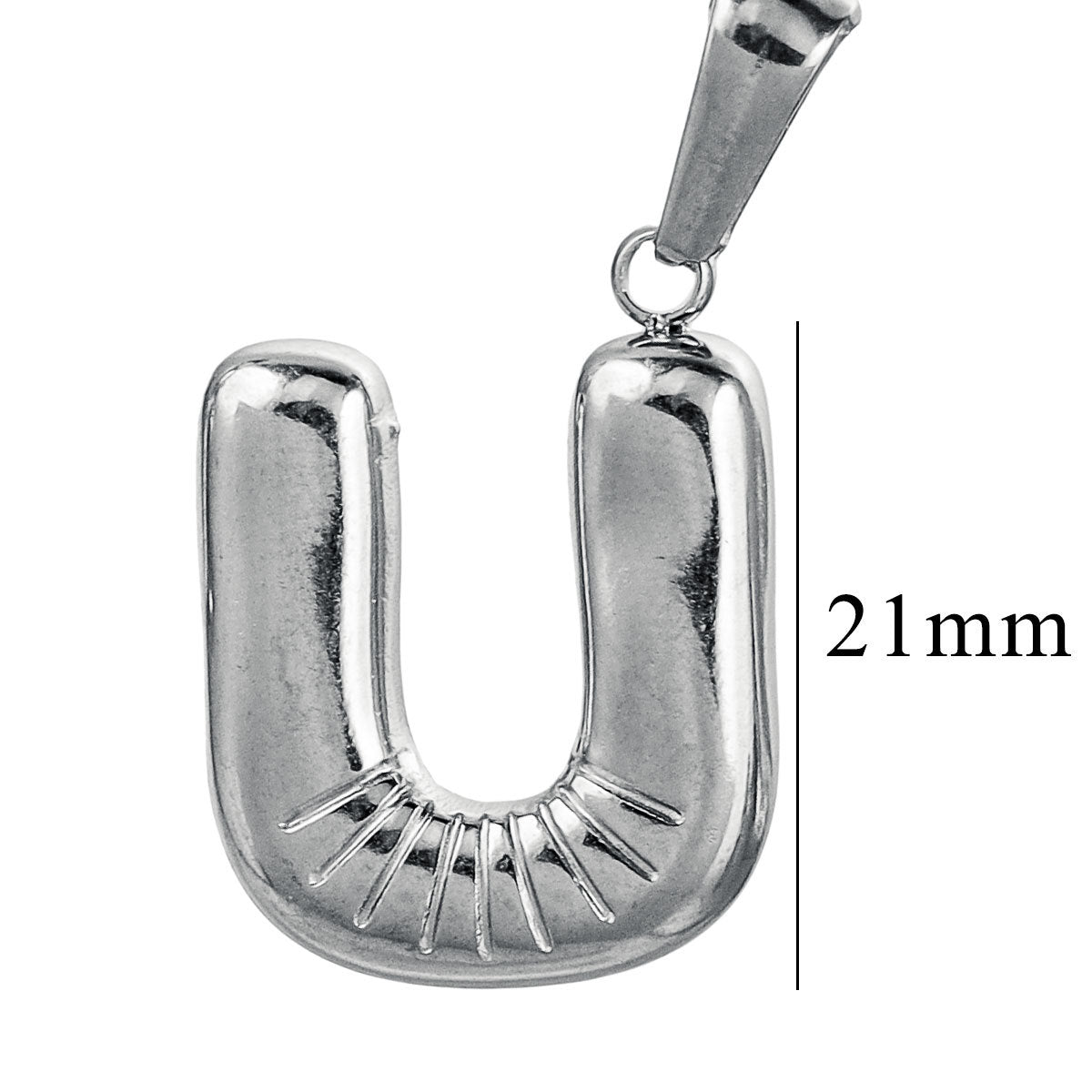 PD12 Puff Letter Pendant with Hook Stainless Steel No Tarnish Waterproof Golden Color Pendant