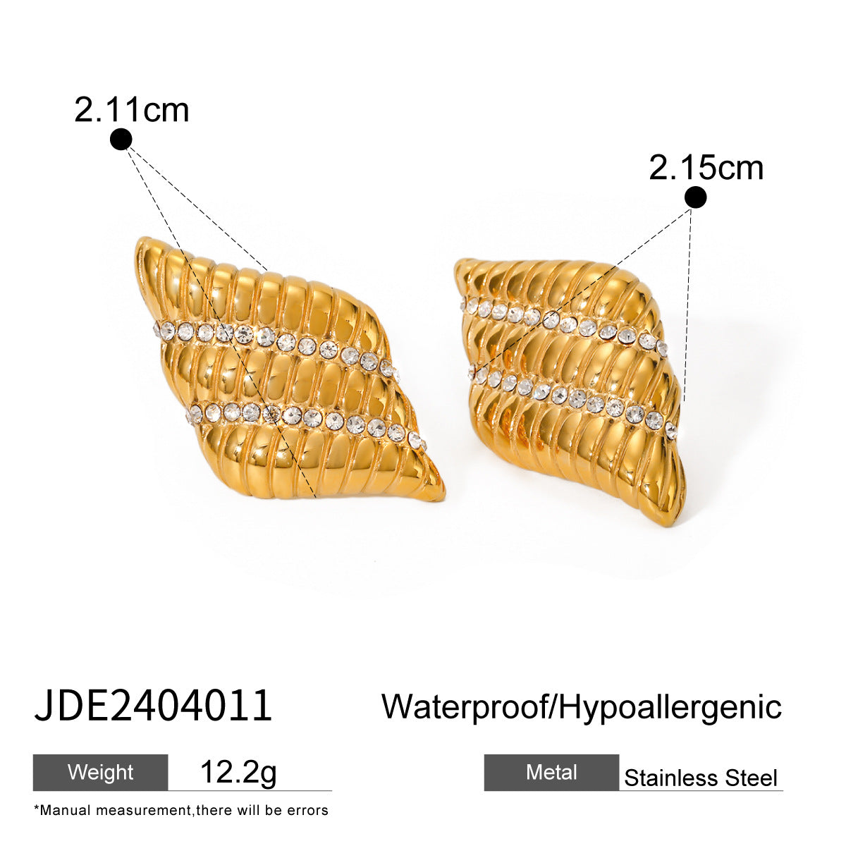 JDN2404014 Stainless Steel Necklace Ring Earrings Set Leather Shape Zircon Pendant Neclace