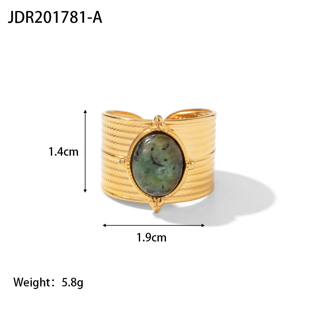 JDR20 Ring Vintage Style Stainless Steel Women's Ring Adjustable Size