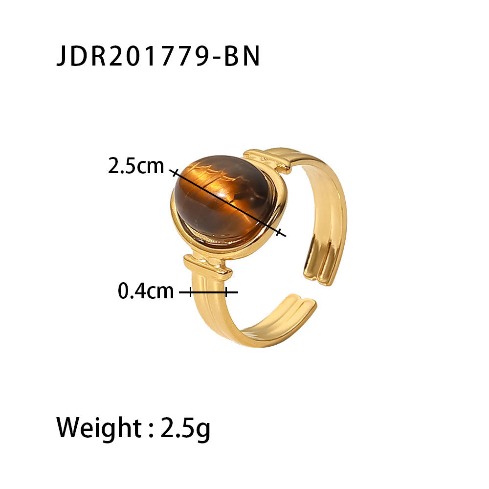 JDR20 Ring Vintage Style Stainless Steel Women's Ring Adjustable Size