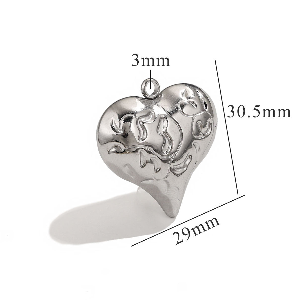 PD10 Stainless Steel Heart Shape Pendant for Necklace DIY