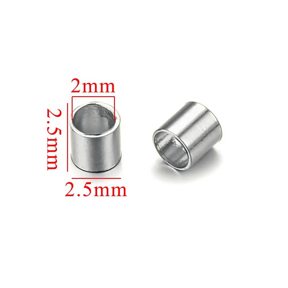 CB02 Crimp Beads Stopper Beads Stainless Steel for DIY Bracelet Necklace Accessories