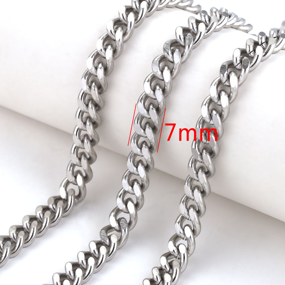 CH09 One Meter White Golden Color Stainless Steel Chain for Necklace DIY 1 meter per bag