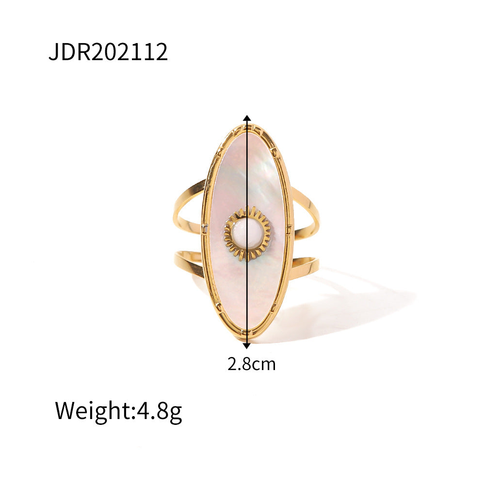 JDR20 Ring Vintage Style Stainless Steel Women's Ring Adjustable Size